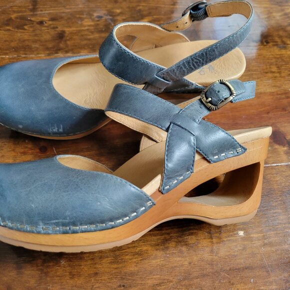 Dansko Wedge Mary Jane 38 Blue - Picture 2 of 6